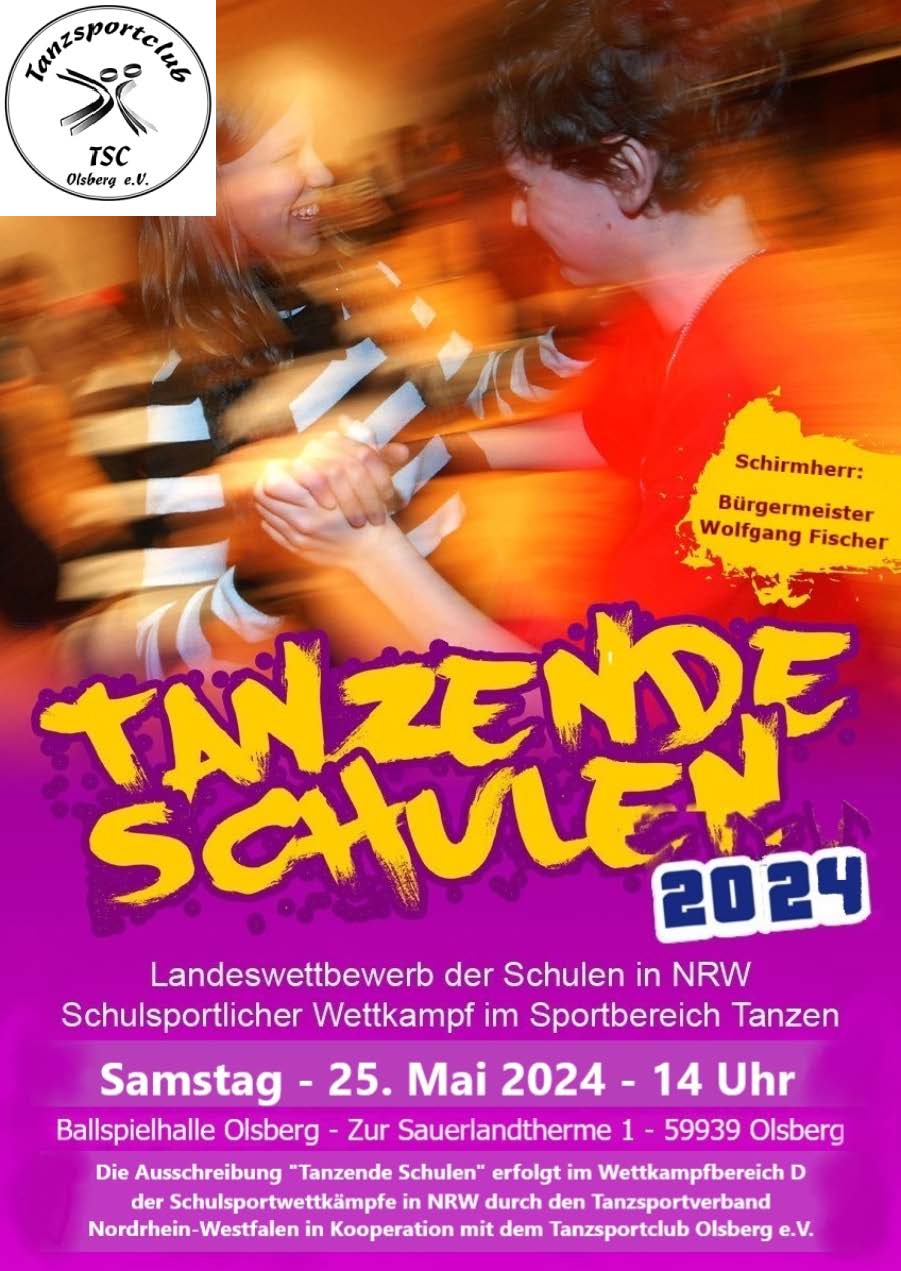 Plakat Tanzende Schulen 2024 mit TSC Logo