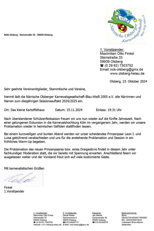 Sessionsauftakt NOK