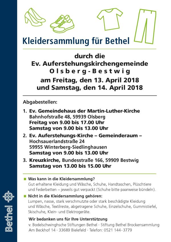 kleidersammlung bethel 2018