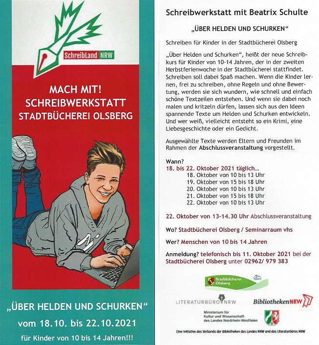 Flyer Schreibwerkstatt StaBue Olsberg10 2021