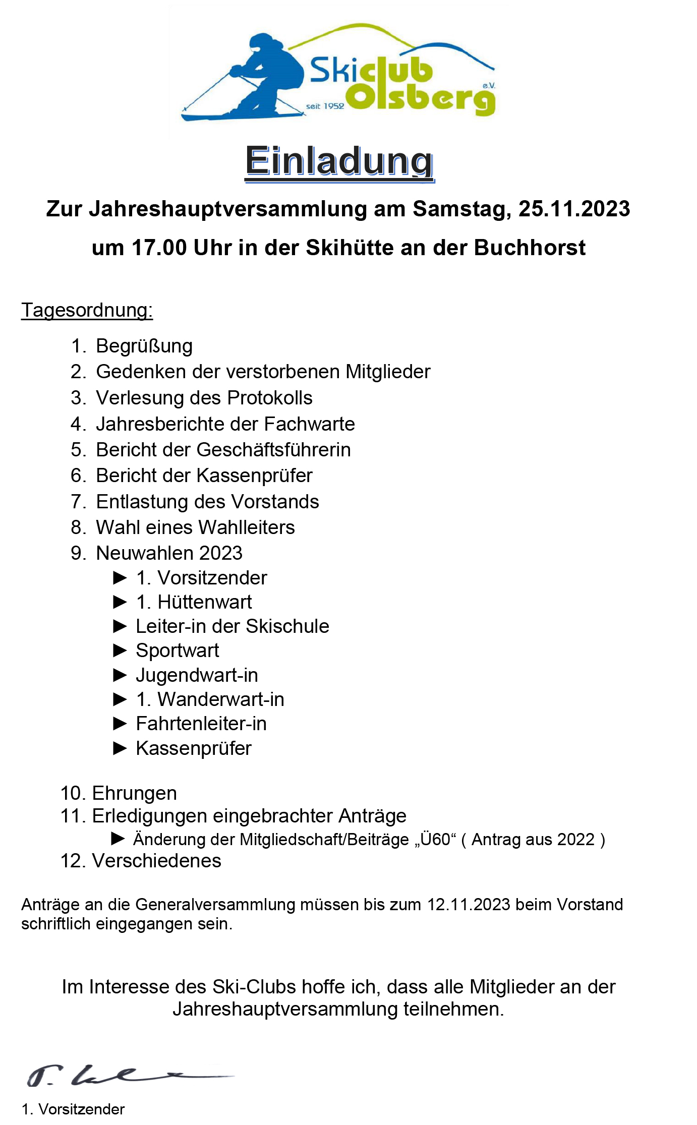 Tagesordnung Generalversammlung 2023Web