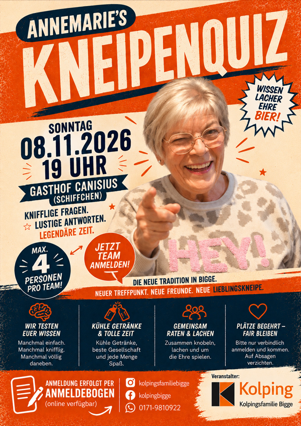 2026 11 08 Annemaries Kneipenquiz PlakatWeb